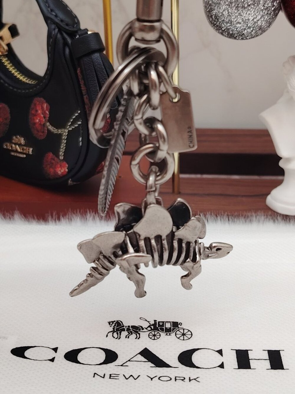 Coach Stegosaurus Steggy Rexy key Fob Bag Charm Keychain  Coach Bag Accessories - Picture 9 of 10